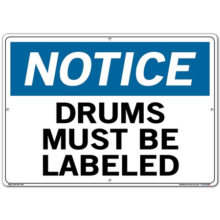 Vestil Aluminum Sign, 14-1/2" H, 20-1/2" W, Rectangle, English, SI-N-63-E-AL-040 SI-N-63-E-AL-040